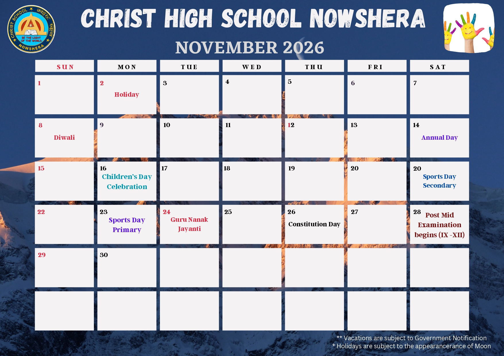 School Calender